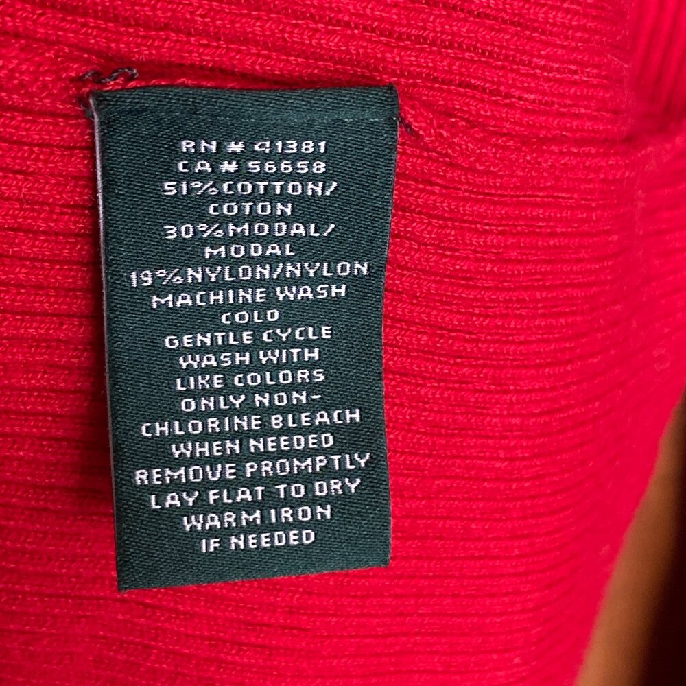 Lauren Ralph Lauren Pullover Sweater, NEW,US M, Long Sleeve, Boat Neck, Red - Picture 9 of 10